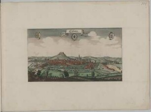 Ansicht von Coburg, kol. Kupferstich, 1648 : Coburg / [Stecher Matthaeus Merian]. - [Franckfurt] : [Matthaeus Merian], [1648]. - 1 Kunstbl. : Kupferstich ; 37,3 x 21,0 cm