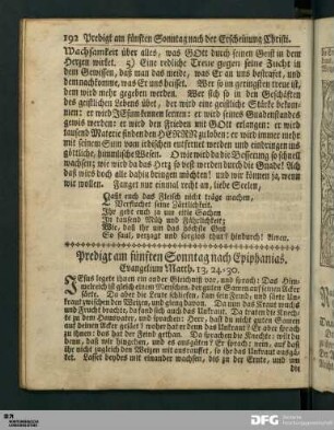 Fünfter Sonntag nach Epiphanias
