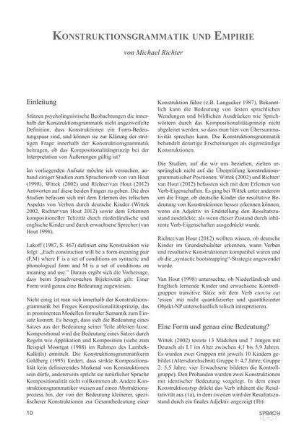 Konstruktionsgrammatik und Empirie