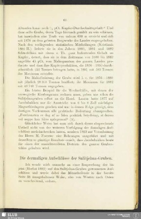 Die dermaligen Aufschlüsse der Sulitjelma-Gruben