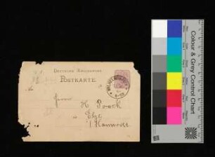Postkarte von Poock an H. Poock in Elze