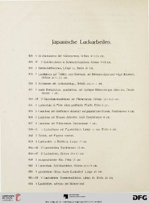 Japanische Lackarbeiten (Nr. 625-665)