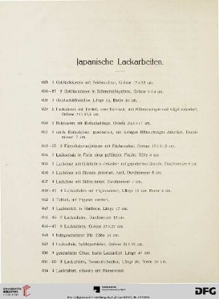 Japanische Lackarbeiten (Nr. 625-665)