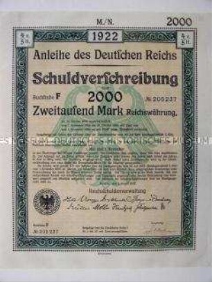 Anleihe des Deutschen Reichs über 2.000 Mark