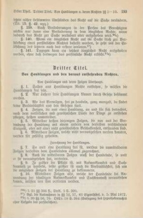 Dritter Titel. Von Handlungen und den daraus entstehenden Rechten