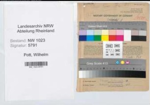 Entnazifizierung Wilhelm Pott , geb. 03.12.1899 (Reg.Inspektor)