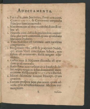 Additamenta.