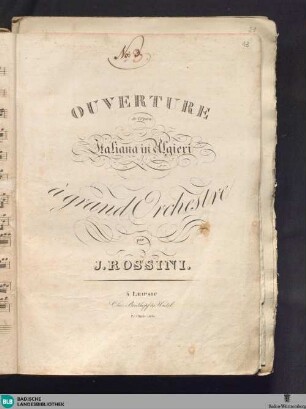 Ouverture de l'Opéra Italiana in Algieri à grand Orchestre