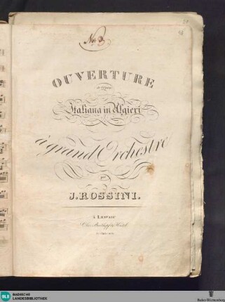 Ouverture de l'Opéra Italiana in Algieri à grand Orchestre