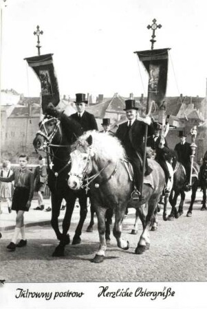 Bautzen. Osterreiter auf der Friedensbrücke