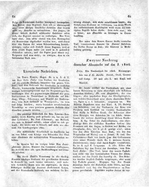 Zweyter Nachtrag deutscher Almanachs auf das J. 1806.