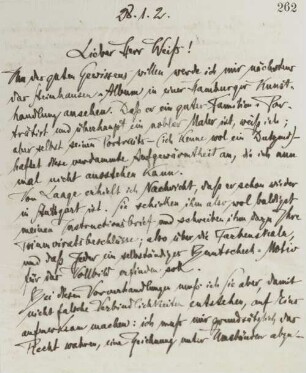 Brief an Emil Rudolf Weiss