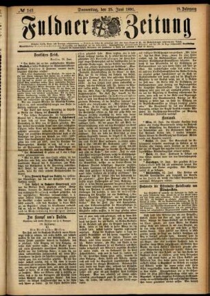 Ausgabe vom Donnerstag, den 25. Juni 1891.