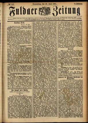 Ausgabe vom Donnerstag, den 25. Juni 1891.