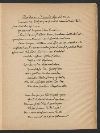 Beethovens Neunte Symphonie.