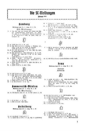 Die SC-Meldungen Februar 1935
