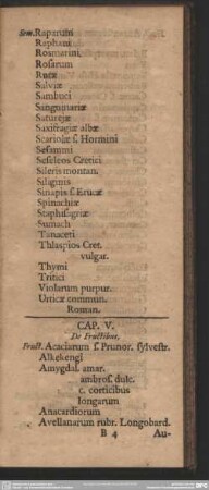 Cap. V. De Fructibus