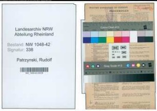 Entnazifizierung Rudolf Patrzynski , geb. 01.09.1921 (Maler)