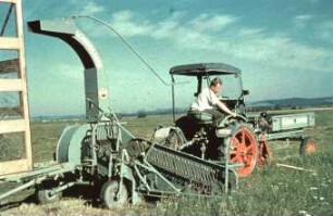 Fotografie: Futtererntetechnik, Mähwerk, Fingerbalkenmähwerk, Grünfutter, Feldhäcksler gezogen
