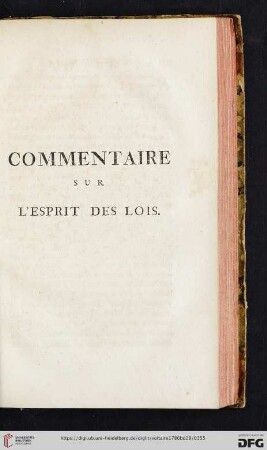 Commentaire sur l'esprit des lois