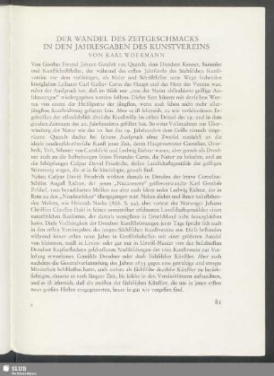 Der Wandel Des Zeitgeschmacks In Den Jahresgaben Des Kunstvereins