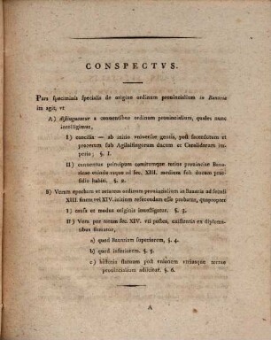 Speciminis Historiae Et Ivris Pvblici De Vera Ordinvm Provincialivm Tvm In Germania Generatim Tvm Speciatim In Bavariae Dvcatv Epocha Recte Constitvenda, Pars II.. Specialis
