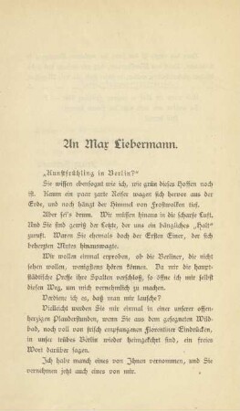 An Max Liebermann