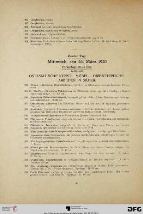 Ostasiatische Kunst. Möbel. Orientteppiche. Arbeiten in Silber (Nr. 293-478)