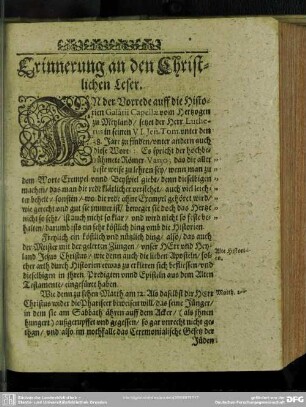 Erinnerung an den Christlichen Leser