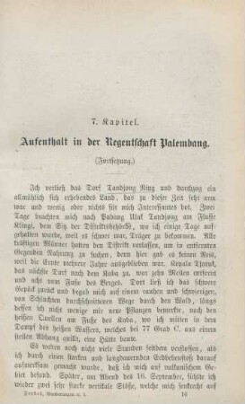 7. Kapitel. Aufenthalt in der Regentschaft Palembang (Fortsetzung)