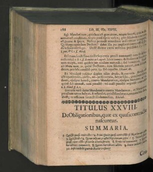 Titulus XXVIII. De obligationibus, ...