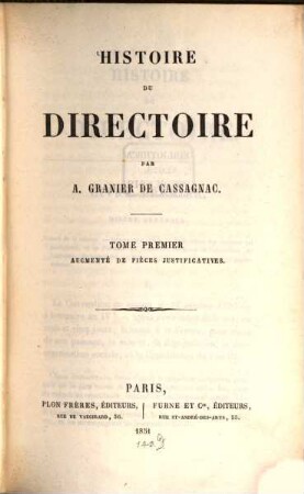 Histoire du Directoire, 1