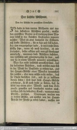 Der sechste Abschnitt. Von der Absicht der poetischen Gemählde