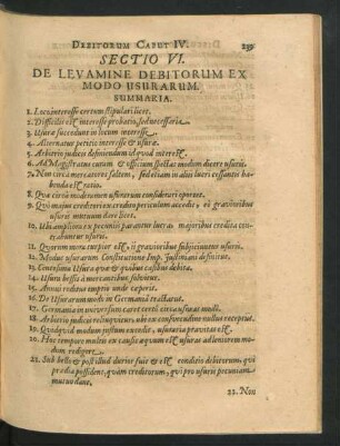 Sectio VI. De Levamine Debitorum Ex Modo Usurarum.