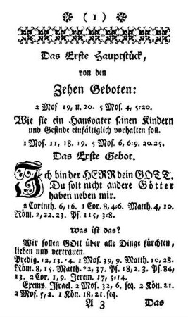 I. Der Kleine Catechismi Lutheri enthält: