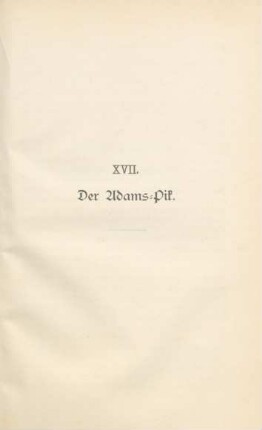 XVII. Der Adams-Pik