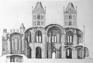 Brandenburg, Längsschnitt, Marienkirche, Brandenburg, 1722 abgebrochen