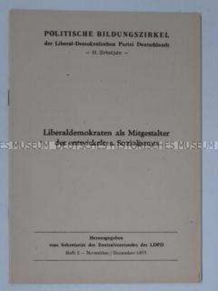 Schulungsmaterial der LDPD (Politische Bildungszirkel der Liberal-Demokratischen Partei Deutschlands / 21. Zirkeljahr)