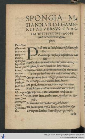 Spongia contra Iacobi Andreae Schmidlini calumnias.