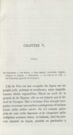 Chapitre V. Yézo