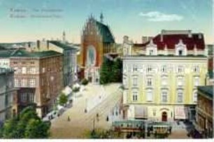 Ansicht des Dominikaner-Platzes in Krakau (1916 unter russischer Oberhoheit)