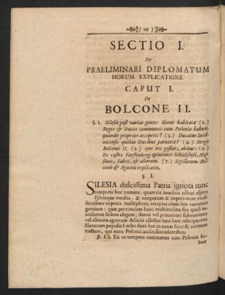 Sectio I. De Praeliminari Diplomatum Horum Explicatione
