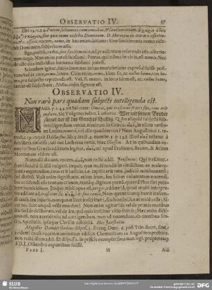 Observatio IV. Non rarò quaedam subjecti intelligenda est