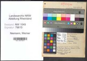 Entnazifizierung Werner Niemann , geb. 14.09.1906 (Eichinspektor)