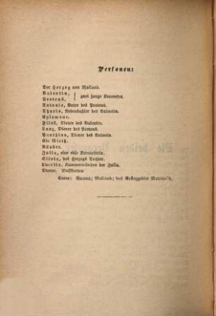 Shakspeare's dramatische Werke, 8. Die beiden Veroneser ; Coriolanus ; Liebes Leid und Lust