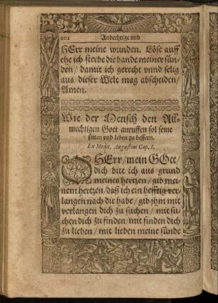 Wie der Mensch den Allmechtigen Gott anruffen sol seine sitten und leben zu bessern.