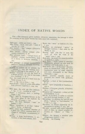 Index of native words