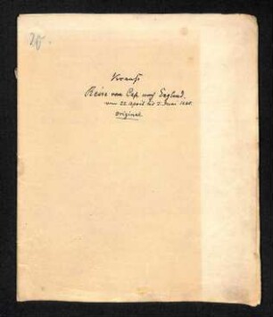 Bericht von Ferdinand Krauss über die Reise von Südafrika nach England