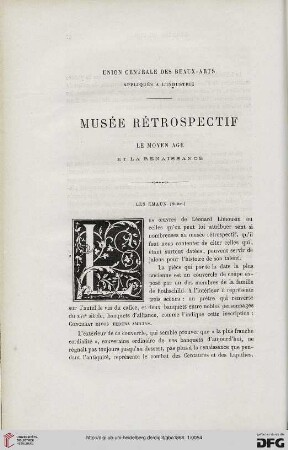 20: Musée rétrospectif, [8], Le Moyen Âge et la Renaissance : Union Centrale des Beaux-Arts Appliqués à l'Industrie