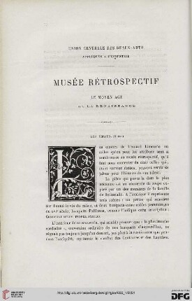 20: Musée rétrospectif, [8], Le Moyen Âge et la Renaissance : Union Centrale des Beaux-Arts Appliqués à l'Industrie